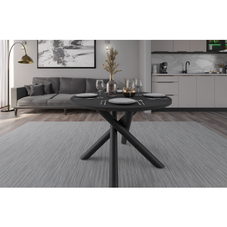 Stół okrągły 110 cm w stylu LOFT nogi pająk metal OMEGA jesion